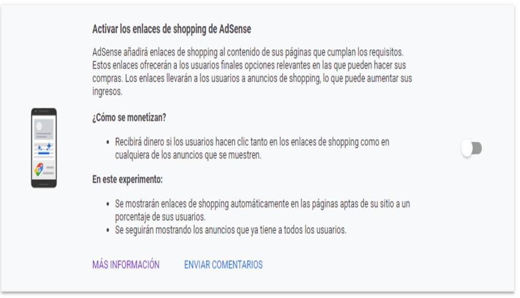 anuncios shopping adsense español